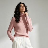 Pull en cachemire côtelé personnalisé Tyan, style simple, respirant et extensible, pour femme