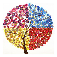 Kit de Peinture Diamant 5D DIY Moderne Arbre Toutes Saisons 30x30cm Toile Polyester Art Nature Morte