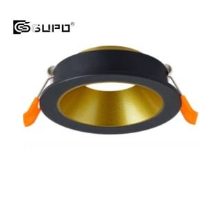 Encadrement de spot encastré fixe, encadrement noir avec insert décoratif imitation bois, anneau de finition à clipser compatible avec les ampoules GU5.3 MR16 GU10 - Product Image 3