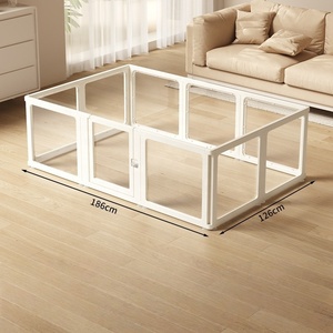 USMILEPET Nouveau design HDPE + Acrylique Parc pour chat avec fermeture à bouton Clôture transparente pour animaux de compagnie d'intérieur pour chiot chat lapin furet - Product Image 6