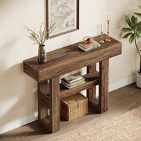 Table console convertible moderne de 41,34 pouces à 2 niveaux, table étroite derrière le canapé, salon, entrée, meubles, étagères de rangement
