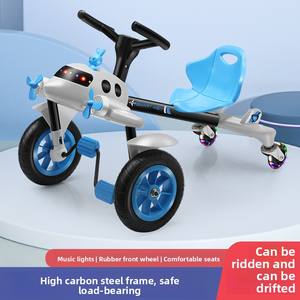 Coche de Derrape para Niños, <span class=keywords><strong>Triciclo</strong></span>, Avión Pequeño, Coche de Pedales de Cuatro Ruedas, Patinete Giratorio de 360 Grados, Juguete Cuadrado para Niños de 3 a 6 Años - Product Image 4