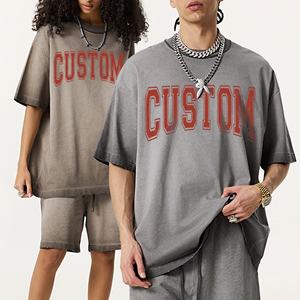 Camisetas gráficas de piedra mineral de gran tamaño Logo Vintage lavado pesado personalizado Streetwear camiseta en blanco para hombres lavado ácido camiseta - Product Image 2