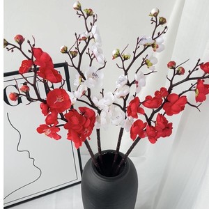 Branche de fleur de <span class=keywords><strong>prunier</strong></span> artificielle de style zen haut de gamme, toucher réel, simulation de fleur d'hiver pour la décoration de la maison ou du bureau d'inspiration orientale - Product Image 2