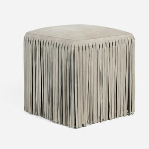 Tabouret ergonomique réglable en suède avec franges carrées, design élégant <span class=keywords><strong>et</strong></span> confortable, pour chambre à coucher, table de toilette ou <span class=keywords><strong>console</strong></span> - Product Image 2