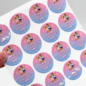Cartoon Stickers for Children Round Labels Stickers in Sheets Waterproof Labels