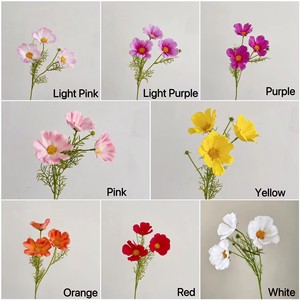 Fiori Artificiali Decorativi di Alta Qualità Fatti a Mano con 3 Teste in Lattice Effetto Reale Cosmos Margherita per Pasqua e Natale - Product Image 5