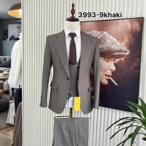 بدلات رجالي مضادة للتجاعيد سريعة الجفاف مقاس كبير 3 صدريات واحدة الصدر سترة السراويل الصيف حفل زفاف الأعمال الرسمية - Product Image 4