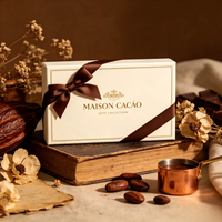 Boîte cadeau en carton avec laminage mat, taille personnalisée OEM, pour chocolats faits main, pralines, emballage de vente au détail