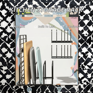 Étagère de rangement de cuisine double à poser, multifonctionnelle, moderne et durable, en acier au carbone, sans perçage, pour couvercles de casseroles - Product Image 2