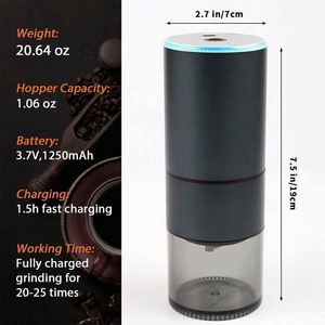 เครื่องบดกาแฟอัตโนมัติขนาดเล็กแบบพกพา  ใบมีดสแตนเลส  ชาร์จผ่าน USB สำหรับกาแฟเอสเพรสโซ - Product Image 5