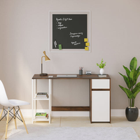 Table d'étude et d'ordinateur pour la maison ou le bureau Table de bureau avec tiroir et étagères pour le stockage Érable brun et givré