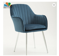 Chaise de salle à manger moderne de luxe souple pieds métal couleur rose vert pieds métal fauteuil dossier haut pour la cuisine à domicile