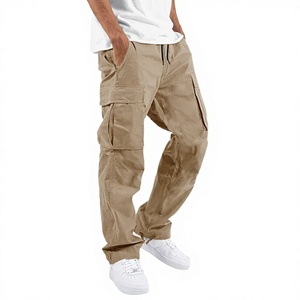 Custom Summer Men's Lightweight Breathable Casual Pants Drawstring Joggers with Pockets Cargo Track Pants - Product Image 3