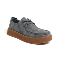 Zapatos Mocasines de Gamuza Gris Taupe al por Mayor, con Cordones, Suela de Crepé, Plataforma, Casuales, Cómodos y Ligeros para Hombre
