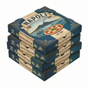 Caja de Pizza de Papel Kraft Reciclable Impresa Personalizada para Pizzería, Catering y Fiestas - Product Image 1
