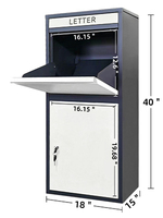 Boîtes de livraison de colis pour l'extérieur, boîte aux lettres moderne de grande capacité, boîte de porche autoportante pour l'extérieur pour colis