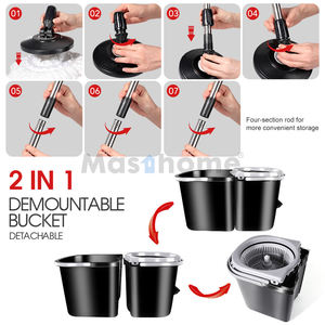 Masthome Nhà Máy Giá Khô Ướt Bụi Siêu 360 Xoay Quay Lười Biếng Dễ Dàng Cơn Lốc Xoáy Lau 360 Xe Rửa Xoay Lau Và Xô Bộ - Product Image 4