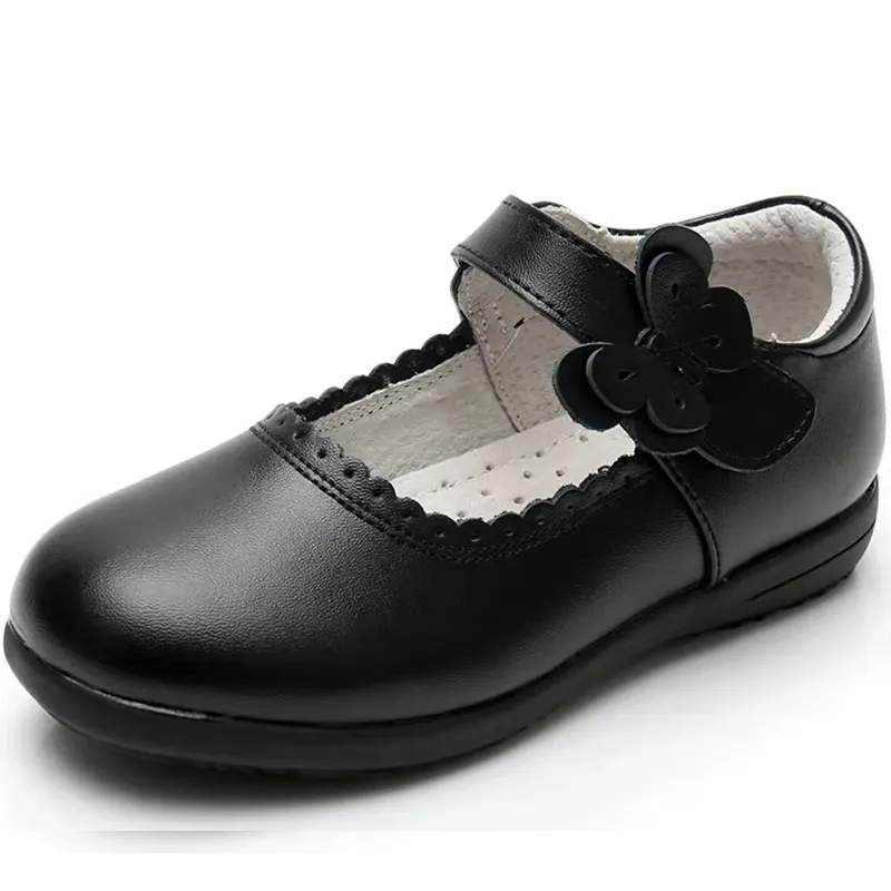 लड़कियों के स्कूल वर्दी जूते महिला बच्चों गुणवत्ता के चमड़े मैरी जेन लड़कियों का पट्टा पोशाक के लिए फ्लैट राजकुमारी जूते स्कूल