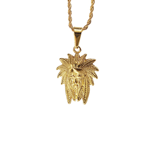 Collar con colgante de cadena de acero inoxidable chapado en oro de 18K, joyería resistente al agua, para mujeres - Product Image 1