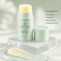Stick solaire léger Lance, résistant à l'eau, SPF 50+, large spectre UVA UVB, non gras, résistant à la transpiration, pour les voyages