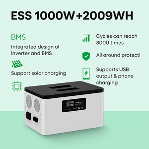 สถานีพลังงานแสงอาทิตย์แบบพกพา 500W/1000W 1-2kWh พร้อมตัวควบคุม MPPT แบตเตอรี่ LiFePO4 แบตเตอรี่ภายนอก ชาร์จไฟรถยนต์ได้ - Product Image 5