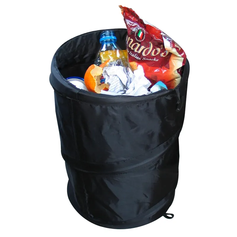 Foldable and Water Resistant Auto Trash Bag Camp for Garbage and Litter Storage and Collection