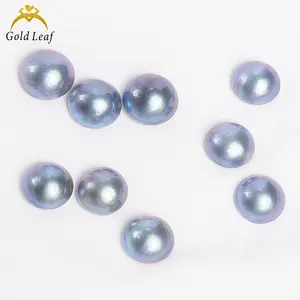 Goldleaf High Quality Natural Pearl 12-15mm Seawater Pearl Blue Color Botton Shape Loose Mabe Pearls for Jewelry Making