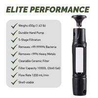 Purificateur d'eau hors réseau éliminant 99,9999 % des bactéries et 99,99 % des métaux lourds, à débit rapide, non électrique, pour équipement de survie