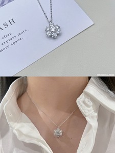 Collar con colgante de plata de ley 925 de moissanita clásica, diseño de lujo chapado en rodio para mujer, nueva moda juvenil - Product Image 4