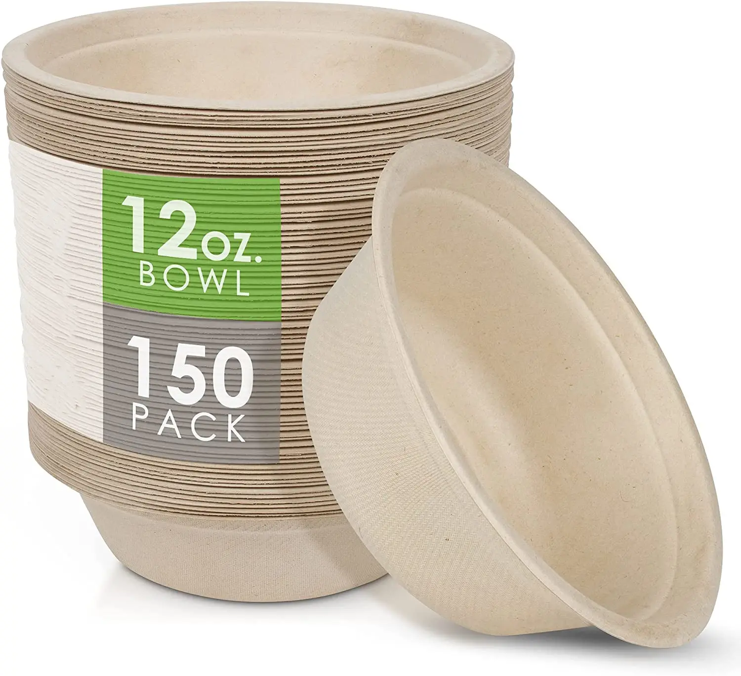 Eco-Friendly100% Compostable 12 oz. Sugar Fibers Biodegradable Disposable Paper Bowl Natural Bagasse paper plates & bowls