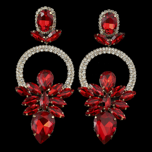 Nouvelle Arrivée Boucles <span class=keywords><strong>d</strong></span>'Oreilles Pendante Fleur de Mariée en Laiton Plaqué Or Magnifiques <span class=keywords><strong>Strass</strong></span> en Forme de Cœur Exagérés pour Anniversaire <span class=keywords><strong>Femme</strong></span> - Product Image 3