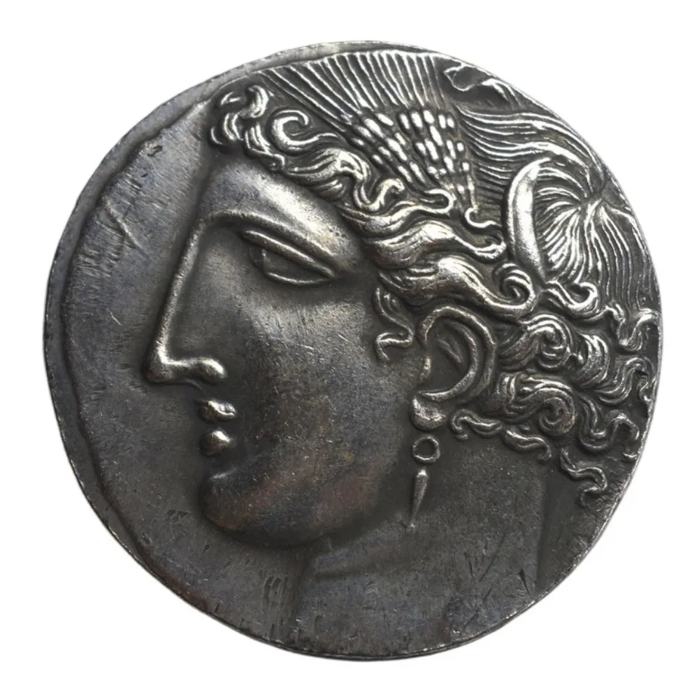 Großhandel Handwerk Kupfer plattiert retro-römisch graviert mit Tanit und antiken Münzen