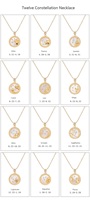 925 argent Sterling 12 signe du zodiaque pendentif collier chanceux pierre de naissance coquille perle collier pendentif à breloque pour les femmes