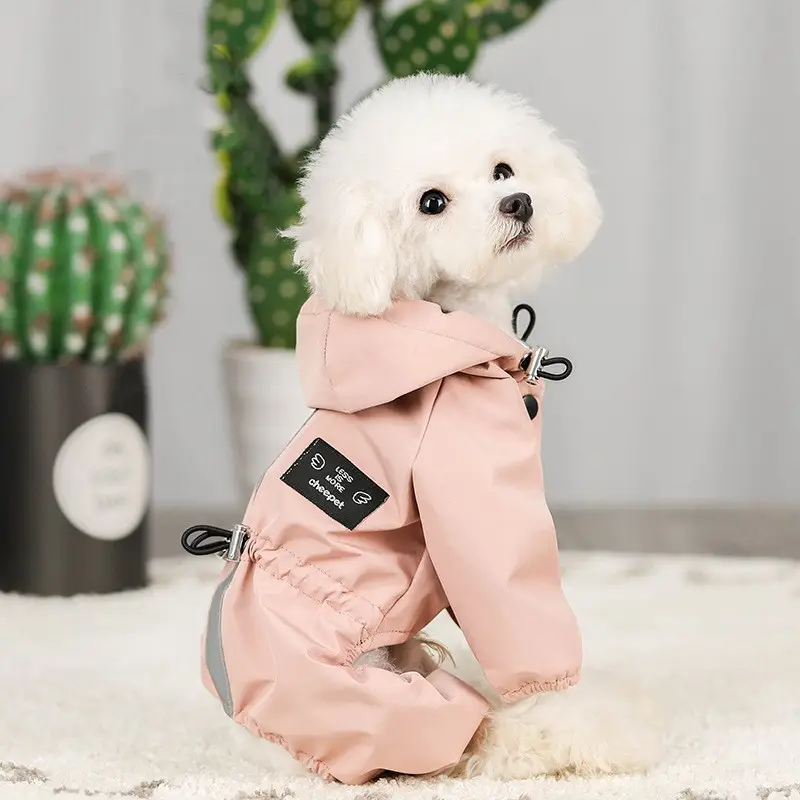 Lm0065k Pet Dog quần áo không ướt thoáng khí và phản xạ quần áo Chó Bốn chân áo mưa mèo và chó Nguồn cung cấp