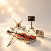 Rompecabezas Metálico 3D de Violín, 135 Piezas, Modelo para Armar, Reproduce Música, Juguete Educativo de 2 Estrellas, Regalo Único, Adorno de Mesa