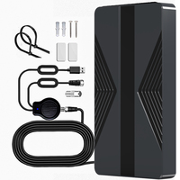 Antenne TV numérique intérieure amplifiée VHF UHF 4K HDTV, antenne à panneau plat pour Smart TV, chaînes locales avec câble coaxial de 10 m