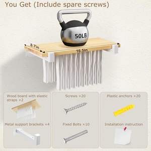 Ensemble de 2 bibliothèques flottantes modernes en <span class=keywords><strong>bois</strong></span> de pin blanc avec supports d'étagères invisibles Espace unique Étagères suspendues murales - Product Image 6