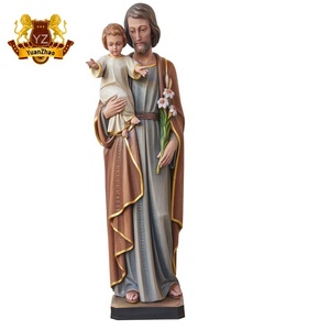 Statue grandeur nature en résine du <span class=keywords><strong>père</strong></span> de jésus, <span class=keywords><strong>Saint</strong></span>-prince tenant un garçon et un enfant, pour la décoration de l'église religieuse - Product Image 3