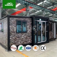Casa Prefabricada Portátil Expandible WELLUCKY para Alquiler en Airbnb, Casa Contenedor Expandible Completamente Amueblada con Baño