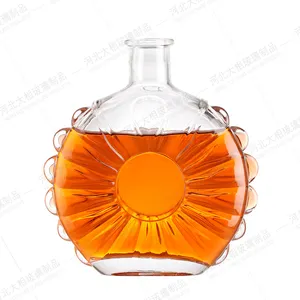 Botella de vidrio de vodka para licor 375ml 750ml 700ml 1000ml marca Xo de licores vacíos grabados personalizados