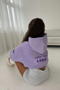 High Quality Thick Pullover Heavyweight Comfortable Relaxed Fit Oversized Stretch Ribbed Cuffs <b>Women</b> Hoodie - Product Image 3