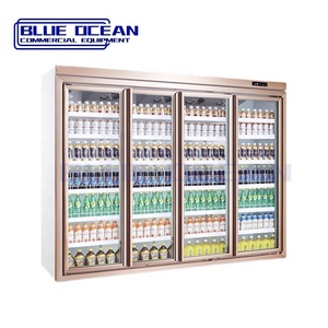 冷蔵庫シングル温度ビバレッジディスプレイ<span class=keywords><strong>4</strong></span>ガラスドア空冷ドリンクフリーザービバレッジディスプレイ用 - Product Image 1
