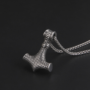 Viking Stainless Steel <strong>Hammer</strong> Men <strong>Necklace</strong> Mjolnir <strong>Thor</strong> <strong>Hammer</strong> Pendant <strong>Necklace</strong> Never Fade Talisman Amulet Jewelry for Men - Product Image 3