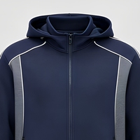 Veste à capuche zippée pour homme, color block, avec bandes sur les épaules, pour le sport, la course et l'entraînement