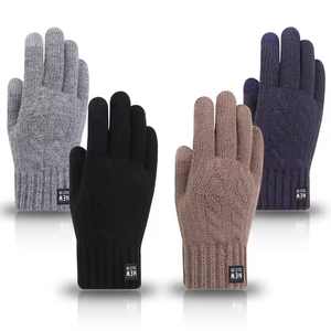 Gants tricotés de haute qualité pour l'hiver, avec écran tactile, en velours épais, résistants au froid et chauds, pour hommes et femmes - Product Image 1