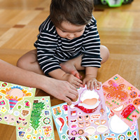 Autocollants en carton DIY pour enfants, 8 pièces, Père Noël, Élan, à changement de visage, holographiques laser, en plastique, mignons, pour jouets et produits