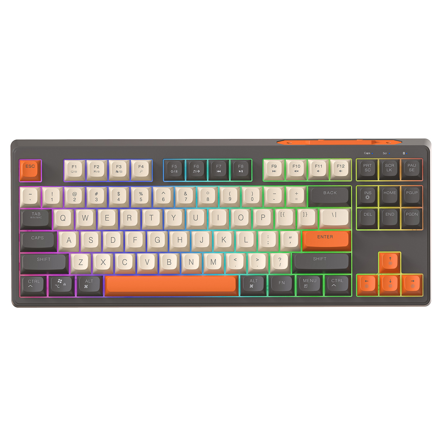 Keyboard mekanik teclado, komputer gamer gratis Wolf M87 bluetooth ergonomis rgb nirkabel usb aksesori Komputer gaming