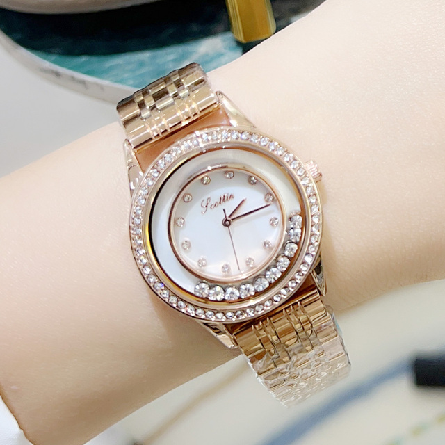 Scottie Luxury High Quality Stainless Steel Quartz Watch Waterproof Wrist Watches with Silver Fashion Band Factory Wholesale