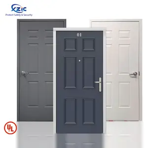 Puerta cortafuegos de acero para puerta de metal hueca en relieve personalizada de 2 paneles y 6 paneles